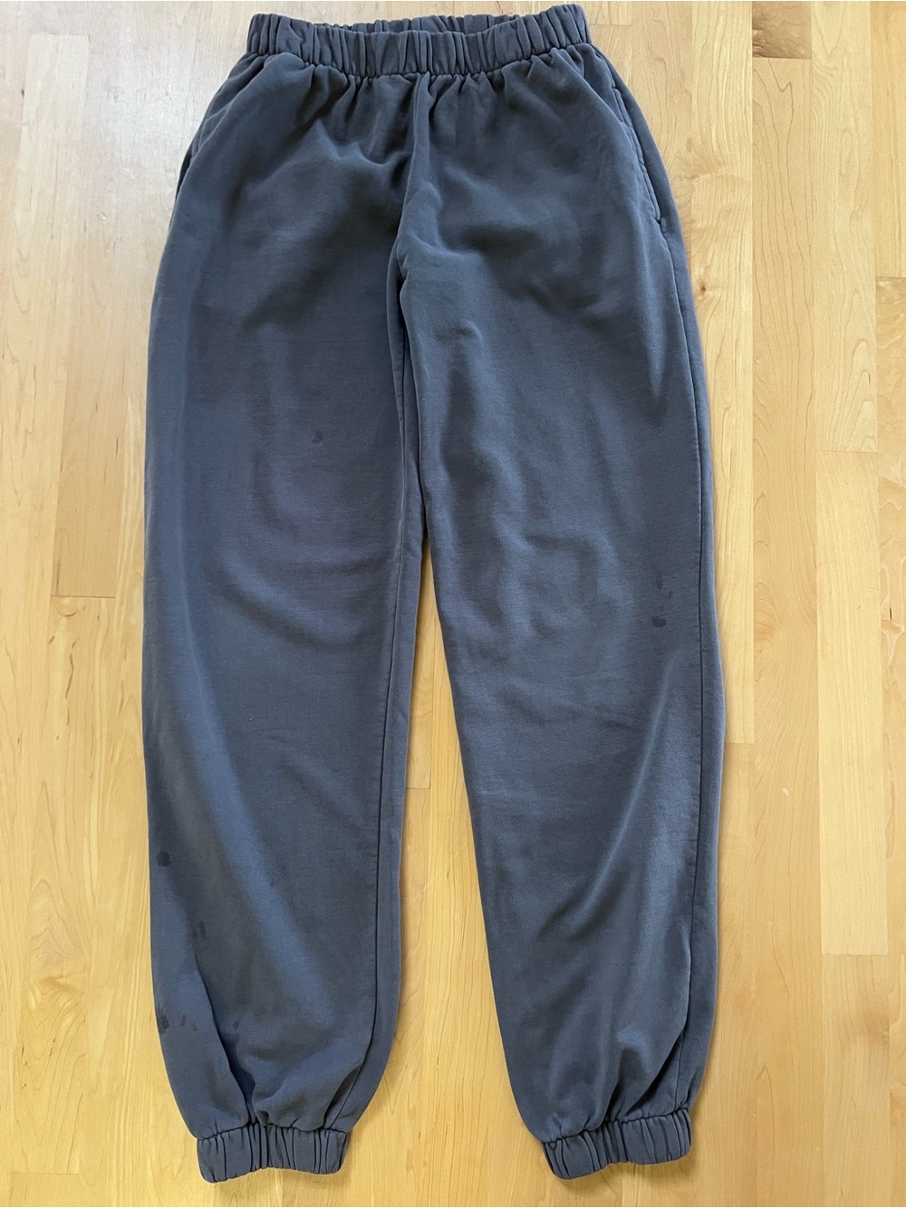 Brandy Melville Women's Charcoal Gray Elastic Waist Joggers